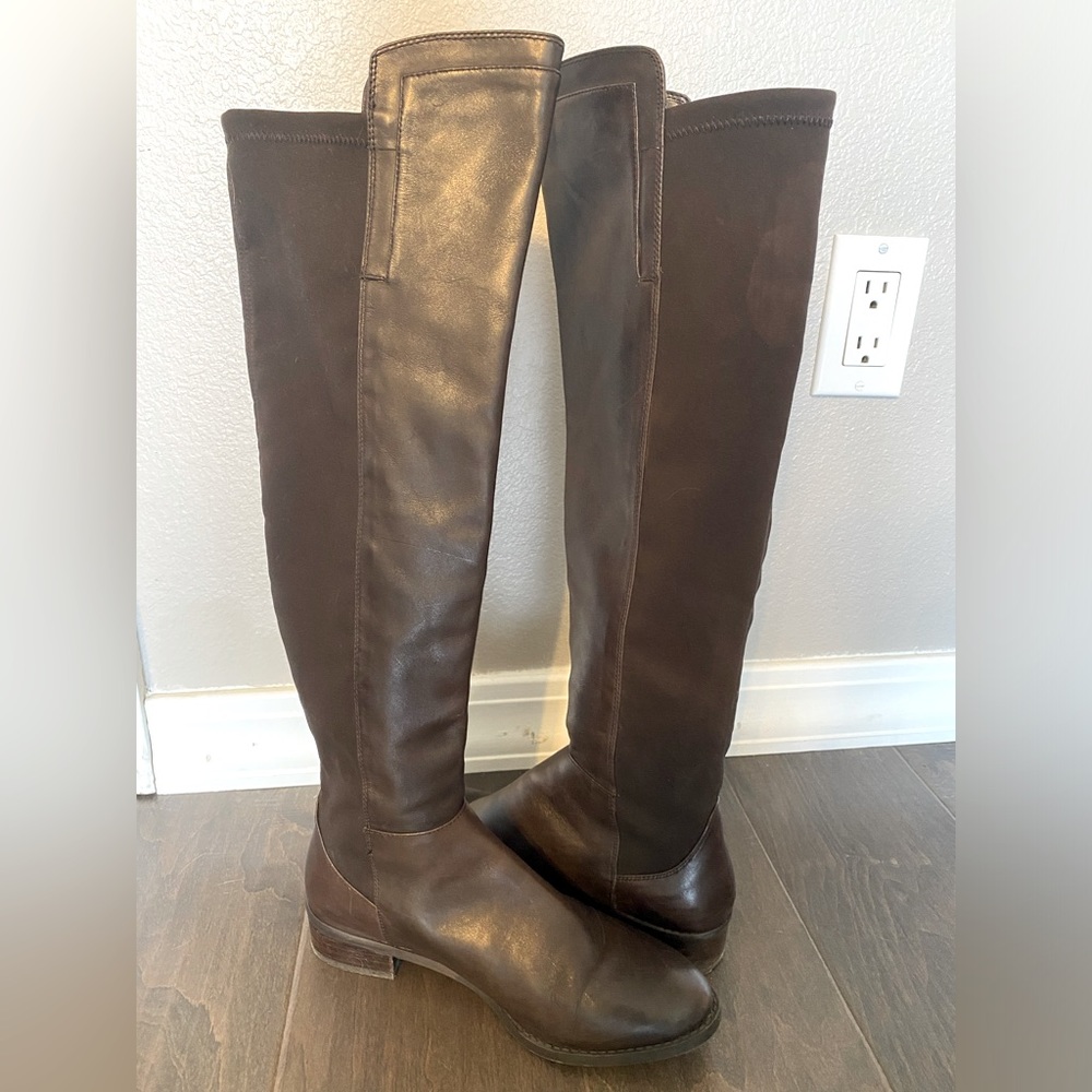 Vince Camuto Tall Brown Leather Boots Size 7.5